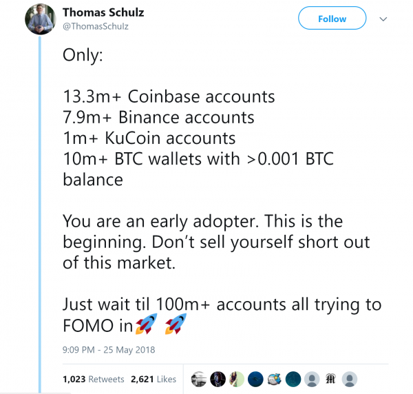 Thomas Schulz Cryptocurrency Blockchain accounts tweet